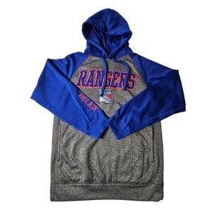 New York Rangers Hoodie Blue Gray NHL Pullover Hooded Sweatshirt Men's Sz Small